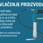 Makita povlači model DGP180z sa tržišta Srbije: Opasnost od pucanja creva pod visokim pritiskom